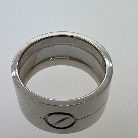 Rare Cartier Love 18 Carat White Gold Wide Band Ring - Picture 12 of 12